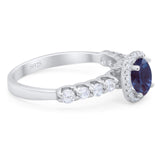 Vintage Style Round Natural Stone Wedding Ring