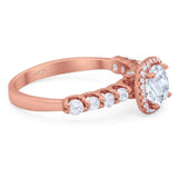 Vintage Style Round Natural Stone Wedding Ring