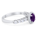 Vintage Style Round Natural Stone Wedding Ring