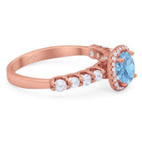 Vintage Style Round Natural Stone Wedding Ring