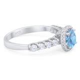 Vintage Style Round Natural Stone Wedding Ring