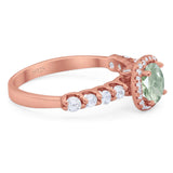 Vintage Style Round Natural Stone Wedding Ring