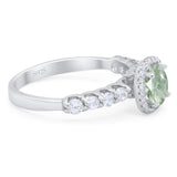 Vintage Style Round Natural Stone Wedding Ring