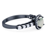 Vintage Style Round Natural Stone Wedding Ring