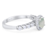 Vintage Style Round Natural Stone Wedding Ring