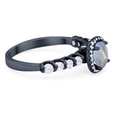 Vintage Style Round Natural Stone Wedding Ring