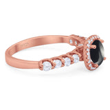 Vintage Style Round Natural Stone Wedding Ring