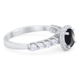 Vintage Style Round Natural Stone Wedding Ring