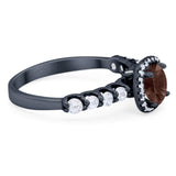 Vintage Style Round Natural Stone Wedding Ring