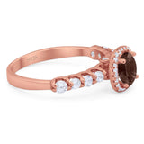 Vintage Style Round Natural Stone Wedding Ring