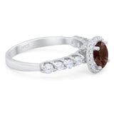 Vintage Style Round Natural Stone Wedding Ring