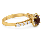 Vintage Style Round Natural Stone Wedding Ring