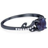 Round Natural Stone Leaf Style Ring