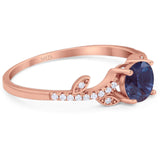 Round Natural Stone Leaf Style Ring