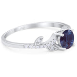 Round Natural Stone Leaf Style Ring