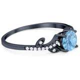 Round Natural Stone Leaf Style Ring