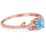 Round Natural Stone Leaf Style Ring