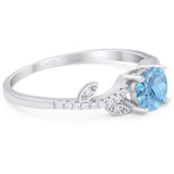 Round Natural Stone Leaf Style Ring