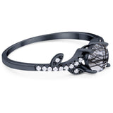 Round Natural Stone Leaf Style Ring