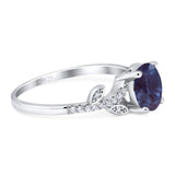 Art Deco Round Natural Stone Leaf Style Ring