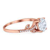 Art Deco Round Natural Stone Leaf Style Ring