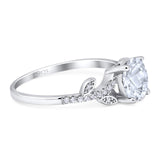 Art Deco Round Natural Stone Leaf Style Ring