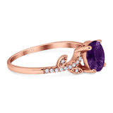 Art Deco Round Natural Stone Leaf Style Ring