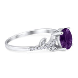 Art Deco Round Natural Stone Leaf Style Ring