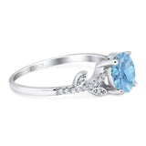 Art Deco Round Natural Stone Leaf Style Ring