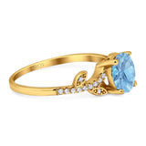 Art Deco Round Natural Stone Leaf Style Ring