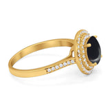 Vintage Style Round Natural Stone Ring