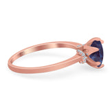Art Deco Round Natural Stone Halo Ring