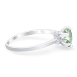 Art Deco Round Natural Stone Halo Ring