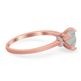 Art Deco Round Natural Stone Halo Ring