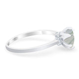 Art Deco Round Natural Stone Halo Ring