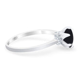 Art Deco Round Natural Stone Halo Ring