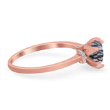 Art Deco Round Natural Stone Halo Ring