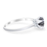 Art Deco Round Natural Stone Halo Ring