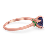 Art Deco Round Natural Stone Halo Ring