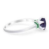 Art Deco Round Natural Stone Halo Ring