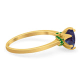 Art Deco Round Natural Stone Halo Ring