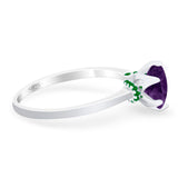 Art Deco Round Natural Stone Halo Ring