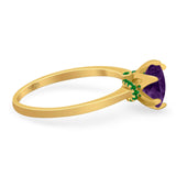 Art Deco Round Natural Stone Halo Ring