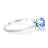 Art Deco Round Natural Stone Halo Ring