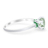 Art Deco Round Natural Stone Halo Ring