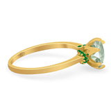 Art Deco Round Natural Stone Halo Ring