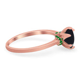 Art Deco Round Natural Stone Halo Ring