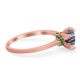 Art Deco Round Natural Stone Halo Ring