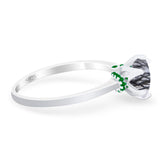 Art Deco Round Natural Stone Halo Ring