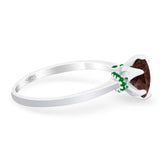 Art Deco Round Natural Stone Halo Ring